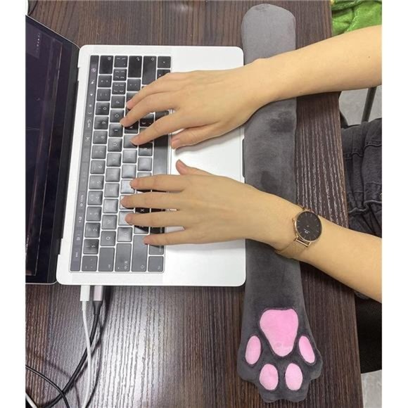 Soft Plush Cat Paw Keyboard Wrist Rest, Wrist Support Pads for Keyboard. - Picture 3 of 4